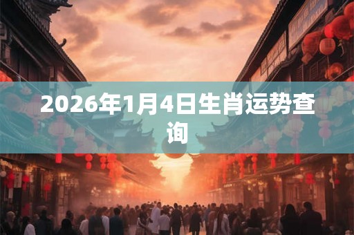 2026年1月4日生肖运势查询 2026年1月4日生肖运势查询