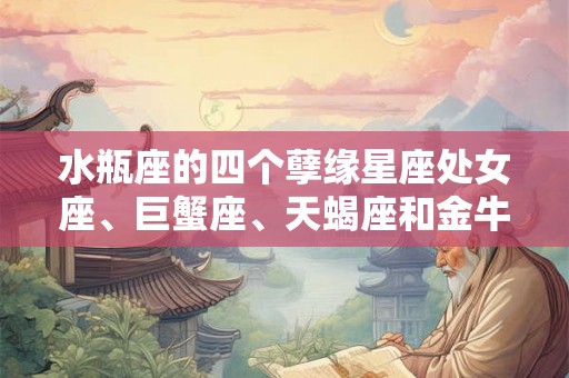 水瓶座的四个孽缘星座处女座、巨蟹座、天蝎座和金牛座 水瓶座的四个孽缘星座处女座、巨蟹座、天蝎座和金牛座