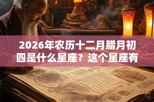 2026年农历十二月腊月初四是什么星座?这个星座有什么缺点? 2026年农历十二月腊月初四是什么星座?这个星座有什么缺点?