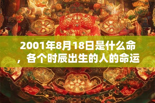 2001年8月18日是什么命，各个时辰出生的人的命运