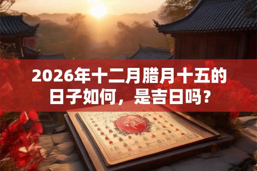 2026年十二月腊月十五的日子如何，是吉日吗？