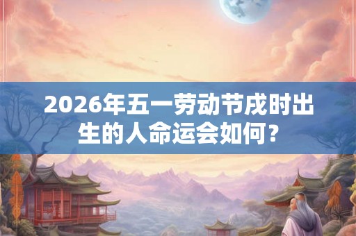 2026年五一劳动节戌时出生的人命运会如何？