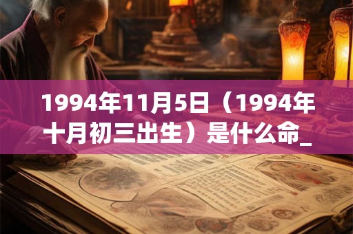 1994年11月5日（1994年十月初三出生）是什么命_命运如何