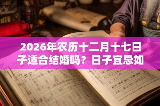 2026年农历十二月十七日子适合结婚吗？日子宜忌如何？