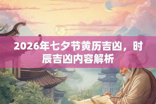 2026年七夕节黄历吉凶，时辰吉凶内容解析