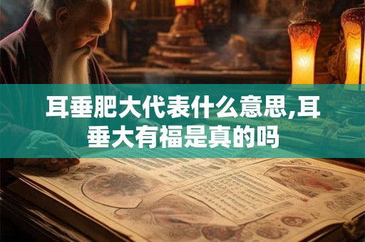 耳垂肥大代表什么意思,耳垂大有福是真的吗