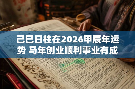 己巳日柱在2026甲辰年运势 马年创业顺利事业有成
