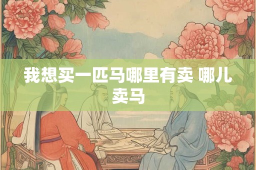 我想买一匹马哪里有卖 哪儿卖马