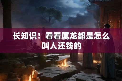 长知识!看看属龙都是怎么叫人还钱的 长知识!看看属龙都是怎么叫人还钱的