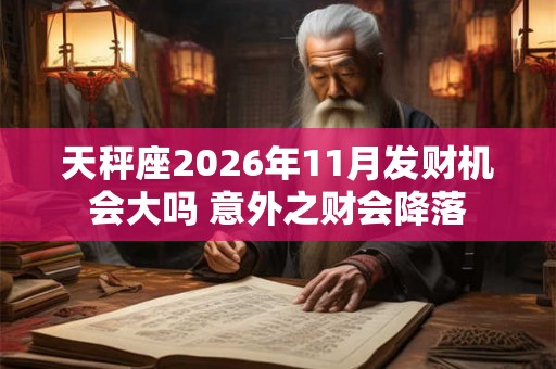 天秤座2026年11月发财机会大吗 意外之财会降落