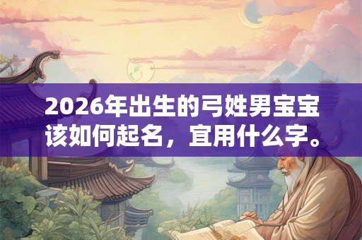 2026年出生的弓姓男宝宝该如何起名,宜用什么字。 2026年出生的弓姓男宝宝该如何起名,宜用什么字。