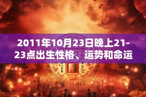 2011年10月23日晚上21-23点出生性格、运势和命运 2011年10月23日晚上21-23点出生性格、运势和命运