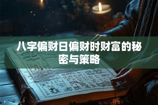 八字偏财日偏财时财富的秘密与策略