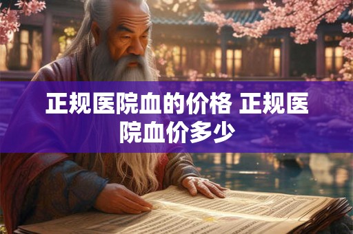 正规医院血的价格 正规医院血价多少 正规医院血的价格 正规医院血价多少