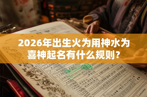 2026年出生火为用神水为喜神起名有什么规则？