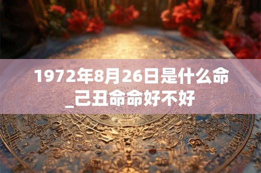 1972年8月26日是什么命_己丑命命好不好