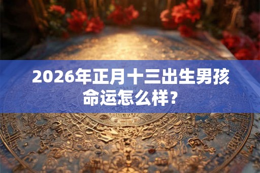 2026年正月十三出生男孩命运怎么样？