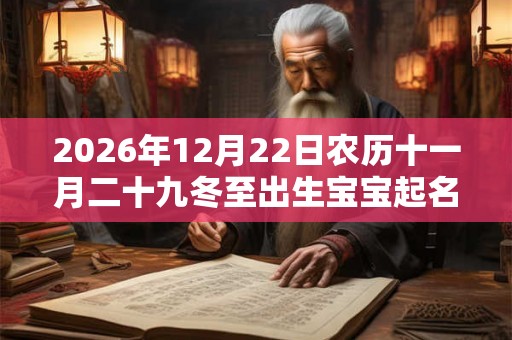 2026年12月22日农历十一月二十九冬至出生宝宝起名字推荐