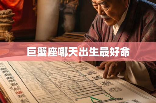 巨蟹座哪天出生最好命