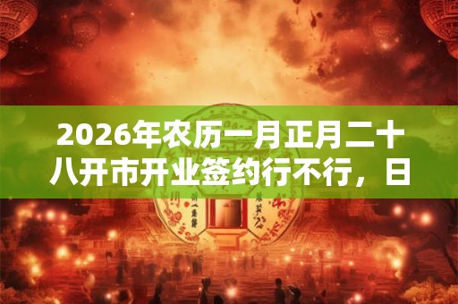 2026年农历一月正月二十八开市开业签约行不行,日子好吗? 2026年农历一月正月二十八开市开业签约行不行,日子好吗?