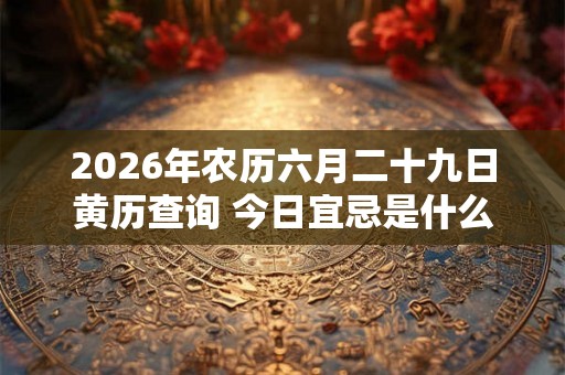 2026年农历六月二十九日黄历查询 今日宜忌是什么