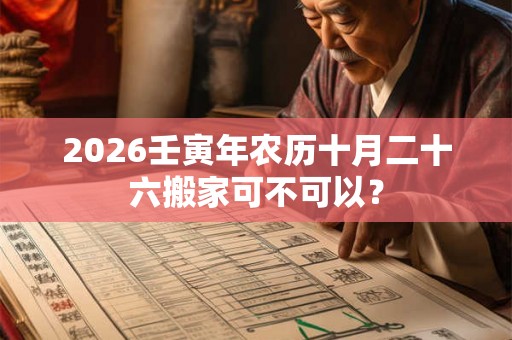 2026壬寅年农历十月二十六搬家可不可以? 2026壬寅年农历十月二十六搬家可不可以?