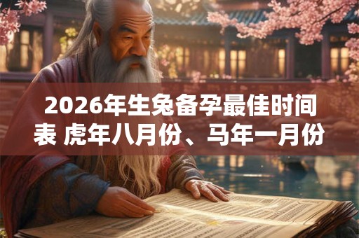 2026年生兔备孕最佳时间表 虎年八月份、马年一月份