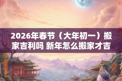 2026年春节（大年初一）搬家吉利吗 新年怎么搬家才吉利