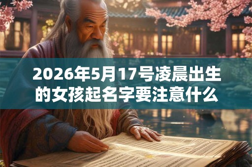 2026年5月17号凌晨出生的女孩起名字要注意什么