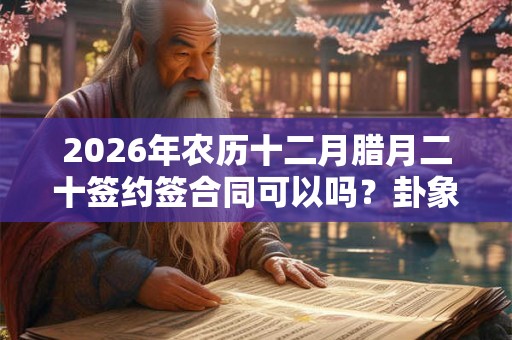 2026年农历十二月腊月二十签约签合同可以吗？卦象如何？