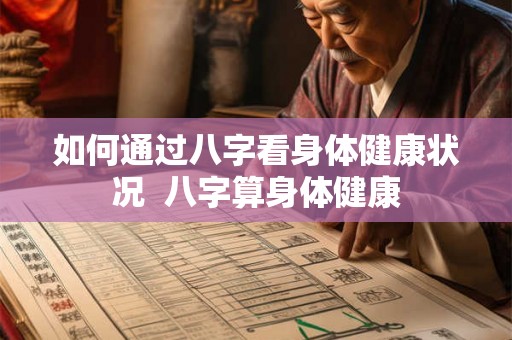 如何通过八字看身体健康状况  八字算身体健康