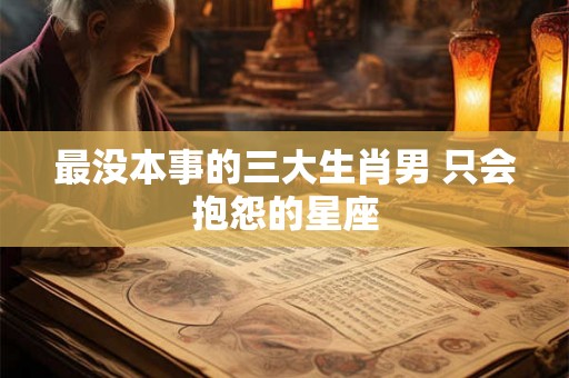 最没本事的三大生肖男 只会抱怨的星座