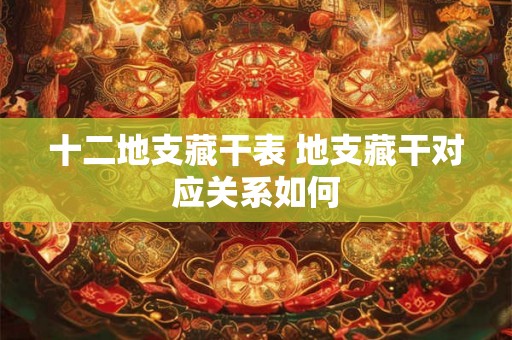 十二地支藏干表 地支藏干对应关系如何