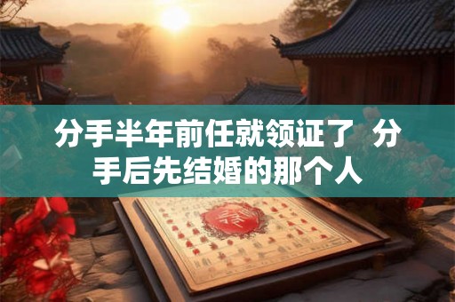 分手半年前任就领证了 分手后先结婚的那个人 分手半年前任就领证了 分手后先结婚的那个人