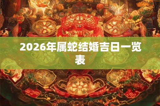 2026年属蛇结婚吉日一览表