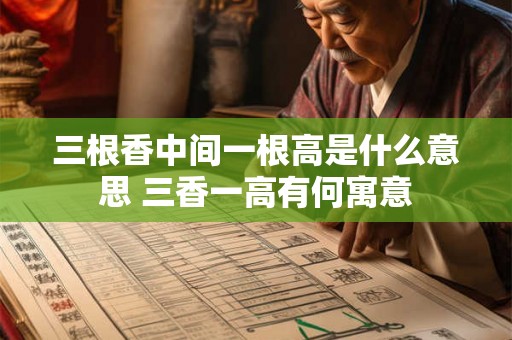 三根香中间一根高是什么意思 三香一高有何寓意