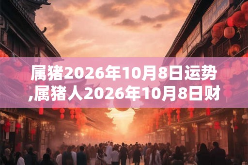 属猪2026年10月8日运势,属猪人2026年10月8日财运,生肖猪2026年10月8日运势