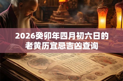 2026癸卯年四月初六日的老黄历宜忌吉凶查询
