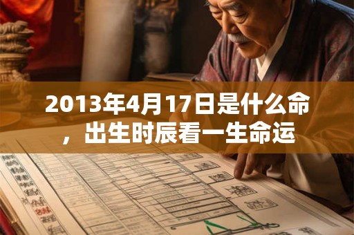 2013年4月17日是什么命，出生时辰看一生命运