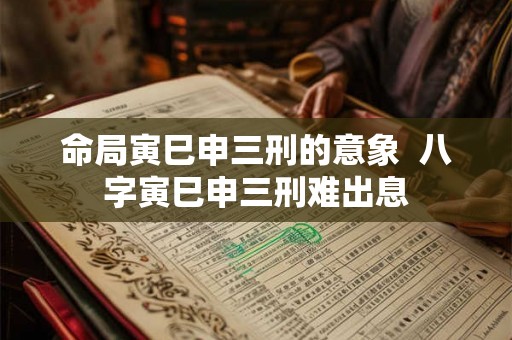 命局寅巳申三刑的意象  八字寅巳申三刑难出息