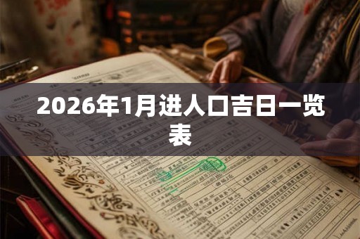 2026年1月进人口吉日一览表