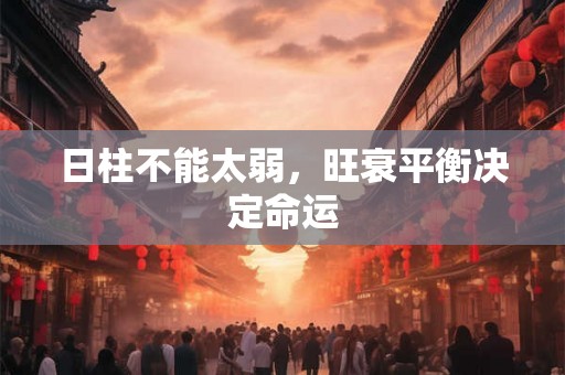 日柱不能太弱，旺衰平衡决定命运