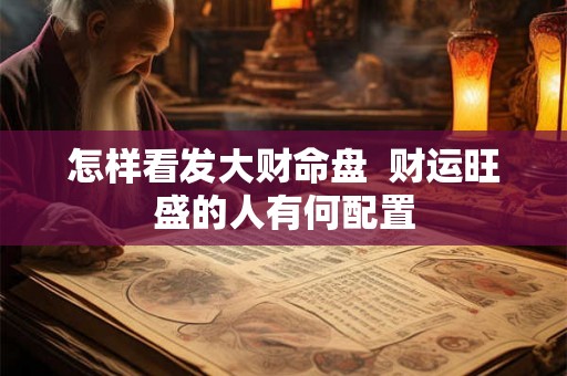 怎样看发大财命盘  财运旺盛的人有何配置