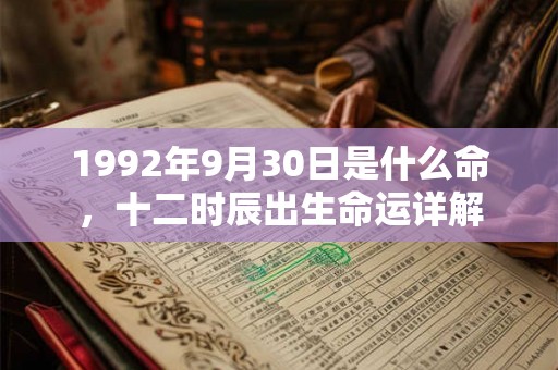 1992年9月30日是什么命，十二时辰出生命运详解