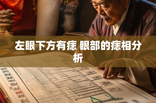左眼下方有痣 眼部的痣相分析