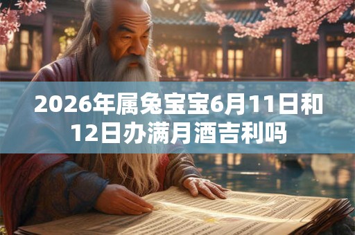 2026年属兔宝宝6月11日和12日办满月酒吉利吗