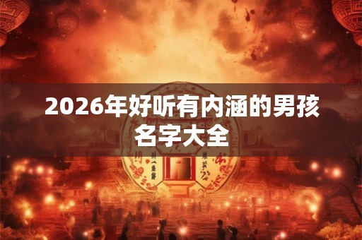 2026年好听有内涵的男孩名字大全 2026年好听有内涵的男孩名字大全