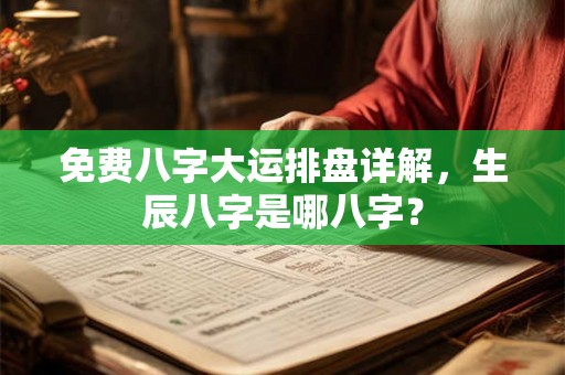 免费八字大运排盘详解，生辰八字是哪八字？