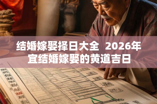 结婚嫁娶择日大全  2026年宜结婚嫁娶的黄道吉日