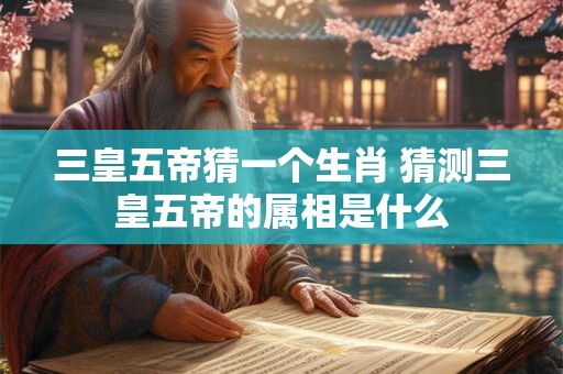 三皇五帝猜一个生肖 猜测三皇五帝的属相是什么